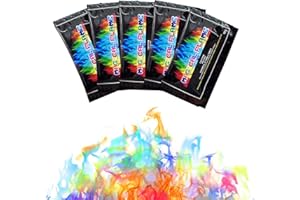 TOPJESS Buntes Feuer, Magic Fire Powder, Colourful Fire Powder, Bunte Flamme Farbwechsel Powder Party und Halloween und Weihnachten, Ofen, Kamin, Mach Dein Feuer bunt! für Outdoor-Events 5 X 10g