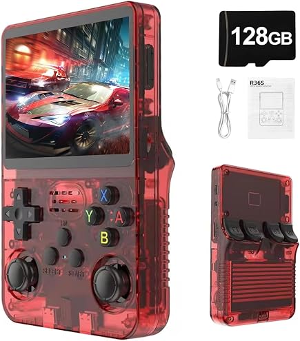Console Portable Rétro RG36PRO - Écran 3,5 Pouces, 30 000+ Jeux, Batterie 3000 MAh, Carte TF 64 Go - Pour Voyage, Cadeau Adolescent - Pourpre
