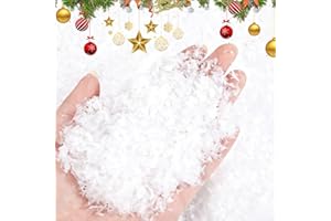 YUVKIN Copos de Nieve Artificiales 100g, Polvo de Nieve Falsa, Copos Secos, Nieve Artificial Decoración, Nieve Artificial para Árbol de Navidad, Decoración de Invierno, Escena de Nieve Falsa.