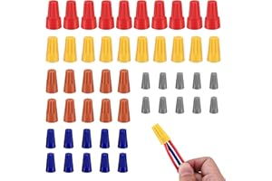 YIMEIZHIGUANG 50 Pcs Electrical Wire Connectors Kit for 10-22 AWG Wires,Spring Wire Nuts Colourful Twist Caps for Quick Secure Connections Screw Terminals & Cable Connectors Electric Wire Caps Assortment
