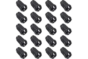 20 x svarta hjulmuttrar stängt halsband 1/2 tum X20 UNF, kompatibel med Ford, Jaguar, Cadillac, Dodge, Aston Martin
