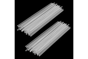MUKCHAP 100 PCS 3mm x 200mm Clear Acrylic Round Rods, 8 Inch Acrylic Lollipop Sticks, Clear Round Plastic Rod Cake Pop Sticks for DIY, Crafts