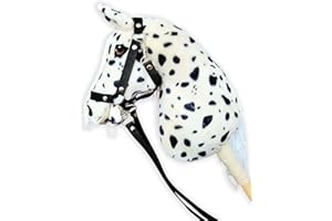 HORSE & TOYS Steckenpferd A4 (Pferd auf einem Stock) Hobby Horse A4 komplett mit Kantar wie auf dem Foto (Black and White)
