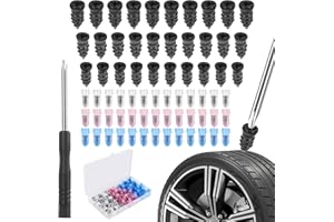 YFPOPONE Zestaw naprawczy do opon samochodowych, 90 sztuk, ze śrubokrętem, do samochodów, motocykli, samochodów ciężarowych (30s/30 m/30 l)