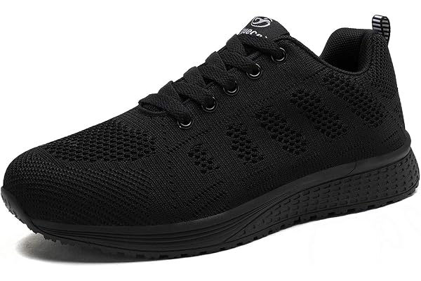 MINBEI Baskets Femmes Chaussures de Running Respirantes pour Femme Chaussures de Sport pour Femme Athlétiques Légères Lacer Plat Noir Bleu Rose 35-44 EU