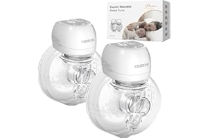 KISSBOBO Milchpumpe elektrisch,elektrische milchpumpe,3 Modi und 9 Stufen mit LCD-Display,Low Noise milchpumpe elektrisch tragbar mit 21mm/24mm (Weiß 2pcs)