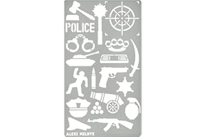 Aleks Melnyk #12 Metal Journal Stencil, Crime, Police, War, Stainless Steel Stencil 1 PCS, Template Tool for Wood Burning, Pyrography and Engraving, Scrapbooking, Crafting, DIY