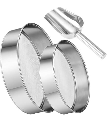 Setaccio Per Farina In Acciaio Inox - 3 Pezzi Da 15/20/25 Cm Con Rete Fine - Foto 6