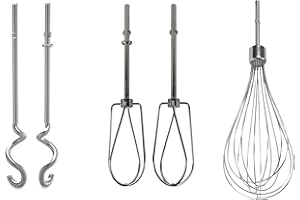 WELIKEKITCHEN Handmixer Zubehör Schneebesen, Knethaken, Rührer für KHM9212, KHM5110, KHMB732