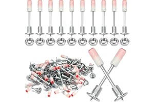 LYTONIX 50 Pièces Clou pour Pistolet a Clou Manuel,Clou pour Cloueur Beton Contient 50 écrous M8, 7,3 mm Mini Clous Ronds en Acier pour Pistolet à Clous Manuel,Pour Murale en Béton et Plafond de Réparation