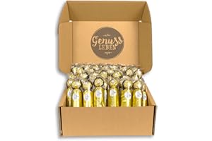 Genussleben Ferrero Rocher 128 sztuk, pudełko prezentowe, chrupiące praliny z mleczną czekoladą i kremem z orzechów laskowych, słodycze
