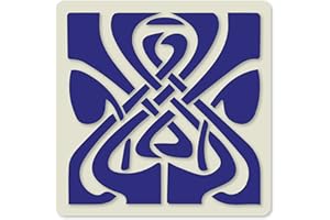 FANCY SCHMANCY Art Deco Style Flower Tile Crafting Stencil Washable Reusable 15cm x 15cm