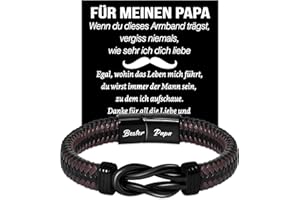 Coldbling Weihnachtsgeschenke für Papa - Bester Papa Armband Geschenk Weihnachten Vatertag Geburtstag Vater Armbänder Geschenke Herren Männer Lederarmband Vatertagsgeschenk für Papa