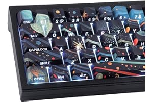 ‎JAKETSAI PBT Keycaps 133 Keys Starry Sky Keycaps, Double Shot Shine Through Side Printed Keycap, Cherry Profile Dye Sublimation Keycap for Cherry MX Switch ANSI & ISO Layout Mechanical Keyboards