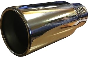 XtremeAuto® 215mm Chrome Stainless Steel 3.5" Round Big Bore Straight Cut Exhaust Trim Tail Piece End Exit Pipe CLIP/SCREW ON FITTING