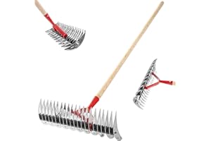 KADAX Aireador de césped Manual para jardín, césped, Musgo, Accesorios de jardín, Herramientas de Metal, rastrillo de Corte, cultivador, aireador de césped, escarificador Manual (Doble Cara, con