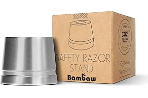 Bambaw Safety Razor Stand, Does Not Fit All Safety Razors, Shave Holder, Double Edge Razor Holder, Shaving Stand, Silver