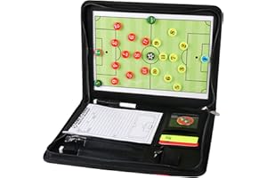 Jooheli 4 in 1 Cartella Tattica per Allenatore - Calcio/Pallavolo/Pallacanestro/Palla a Mano,Lavagna Magnetica Calcio Attrezzatura da Allenamento con Penne,Gomma,Magneti