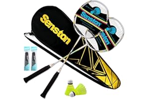 Senston Raquetas de Bádminton,Unisex Adulto Badminton Racket-Incluyendo bádminton Bolsa/2 Raquetas/2 bádminton/2 Sobregrip