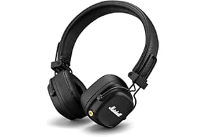 Marshall Casque Bluetooth supra-auriculaire Major IV, écouteurs sans fil, pliables, autonomie sans fil de plus de 80 heures, noir
