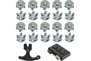 OTAIVE 20pcs Golf Shoe Spikes Metal Golf Shoe Studs with Wrench Remove Tool and Golf Cleaning Brush Thread Cricket Spikes Replacement Universal Golf Shoe Cleats Easy Install to Golf Shoes