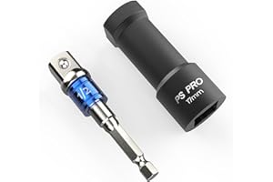 Sevko PS PRO 17 mm Unistrut Channel Socket Set – 1/2 Inch Drive Alloy Steel Impact Socket with Adapter for Quick and Efficient Use (Black Oxide)