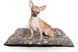 KIRA & GARA Kira&Gara® Cama para Perro - Colchoneta para Perro - Cojín Perro - Colchón Perro (S - 60x60cm, Love-Dogs-Grey)