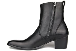 OSSTONE Stivaletto da uomo Chukka in pelle Stivaletti firmati Scarpe casual tacco Chelsea Stivali OS-JY002-Brown-IT