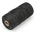 G2PLUS Black Nylon String Cord - 2.0 mm Mason Nylon Line - 130M Twisted Nylon Builders Line - 36Ply Waterproof Brick Line String for Masonry Jobs, DIY Projects, Crafting, Gardening