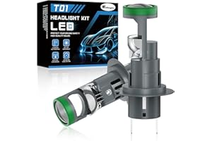 KaiDengZhe H7 LED Ampoules de Phares avec Mini Lentille de Projecteur, 12V 80W 21 000 LM 800% plus lumineuse Ampoule LED H7, 6500K Taille 1:1 H7 Ampoules de Phares avec Ventilateur-2 PCS