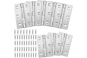 HUAHUANGHUI 8 Stk Scharniere Klappbar, 75mm × 50mm Türscharniere Edelstahl Türband Scharnier Klein Klavierband Möbelscharniere Scharniere für Schranktüren Türen Fenster mit 48 Schrauben