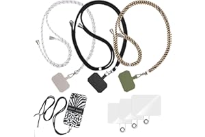 JUAEYIDDS 3 Stück Universale Handy Halsband Lanyard Handykette Smartphone Necklace Kette zum Umhängen Verstellbares Handy Halsband mit 6Stück strapazierfähigen Pads für Handyhülle mit meisten Smartphones