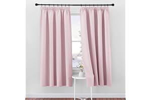 PONY DANCE Zasłony do sypialni dla dzieci (szer. 140 cm x dł. 173 cm, jasnoróżowe, zestaw 2 szt.) zaciemniające grube panele zasłonowe z ołówkowym plisowaniem, ochrona prywatności, zasłony do pokoju dla dziewcząt