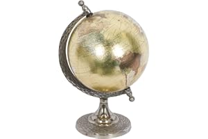 Deco 79 Traditional Metal and Plastic Decorative Globe, Aluminum, Textured Multicolored Finish, 7" W x 10" H