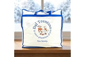 TEX FAMILY Piumino d’Oca Matrimoniale Trentino 250x200 cm, Piumone Invernale Caldo e Soffice, 100% Piuma d’Oca Naturale, Imbottitura 360 g/m², Certificato OEKO-TEX Letto Matrimoniale 2 Piazze Cm. 250x200