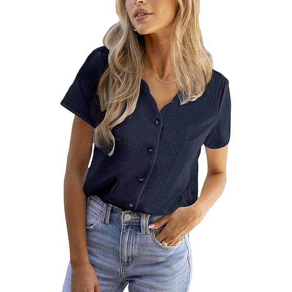 GRACE KARIN Chemisier élégant à Manches Longues Henley Pour