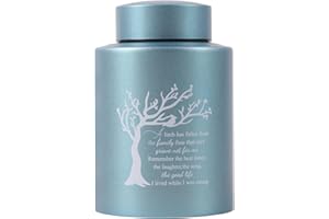 YOUDEAR MEMORIALS Tree of Life Medium Urns for Human Ashes, Angel Wings Small Keepsake Urns (Blue Tree of Life)