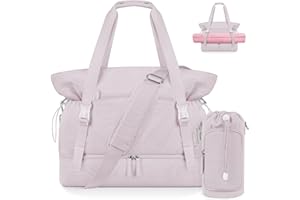 ETRONIK Sporttasche Damen Yogatasche, 40 L große Reisetasche mit Schuhfach, Nassfach und Wasserflaschentasche, Handgepäck Damen für Reisen, Krankenhaus, Pilates, Gym, Yogamatte, Rosa