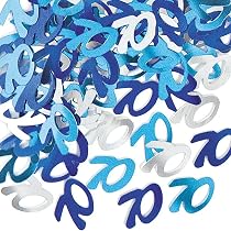OakTree Holographisches Banner – Happy 70th Birthday, 2,7 M Lang, Blau Glitzernd | Perfekt Für Geburtstagsdeko