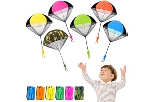 Jiosdo Fallschirm Spielzeug Kinder, 6 Stück Fallschirmspringer Outdoor Spiele, Wurfspiel, Kleine Geschenke, Give Aways Mitgebsel Kindergeburtstag Gastgeschenke, Gartenspielzeug für Draußen