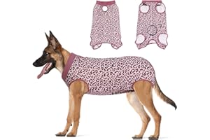 Jiupety Body Chien Post-Op Réglable - Doux Body pour Chien Après Stérilisation, Alternatives aux Collerettes pour Chiens, Rose XL