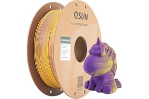 ‎ESUN eSUN Matte Dual Colour Filament, matowy filament PLA 1,75 mm, kolor bez połysku, matowa tekstura, szpula 1 kg (2,2 LBS) do drukarek 3D (Fioletowy Żółty, 1KG)