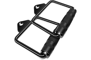 DYNASQUARE Cable Attachments for Home Gym, LAT Pulldown Equipment, Weight Machine Accessories, Straight Pull Down Bar, V Bar, Tricep Rope, Revolving Row Handle, Stirrup Handle