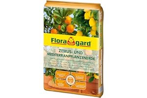 Floragard Zitrus-und Mediterranpflanzenerde 10 Liter, extra Eisen-Dünger für mediterrane Kulturen