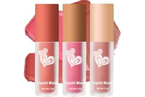 Erinde Velvet Matte Liquid Blush Makeup Lightweight, Breathable Feel, Sheer Flush Of Color, Natural-Looking, Dewy Finish Cream Blush Cheek, Ideal Blusher Gift for Women(#01#02#03)