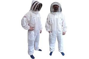 AGS Bee Suit 3 strati ultra ventilato bianco apicoltura tuta apicoltore ultra protezione vespa tuta (media)