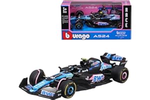 Bburago Fórmula 1 Alpine A524 versión Japonesa (2024): Modelo de Coche a Escala 1:43, Modelo Especial, del Conductor #10 Pierre Gasly, Window Box, 12,5 cm, Azul Rosa (18-38219G1)