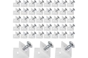 XUJINSONGG 50 Pezzi Cunei di Fissaggio Stabilizzatori con Viti, Backplane Connettore Supporto Angolare Cunei Mobili Cassetto Casa Riparazione con Cunei riparazione per Cassetti Allentati (50, bianco)