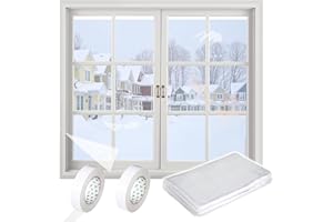 HUIKUANGEU Thermo Cover Fenster,Fenster-Isolierfolie 1.6m X 11m,Transparente Isolierfolie zur Wärmedämmung an Fenstern,Fenster-Isolierfolie, Fenster Isolierung Gegen Kälte,zur Wärmedämmung Kälteschutzfolie