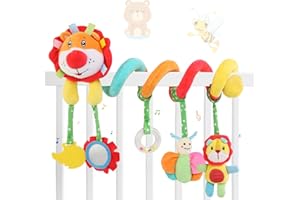 Ballery Giocattoli per Passeggino, Spirale da Passeggino Carrozzina Giocattolo Appeso Sonagli, Spirale attivita Giocattolo per Neonato Bambini Regali di compleanno - Lion